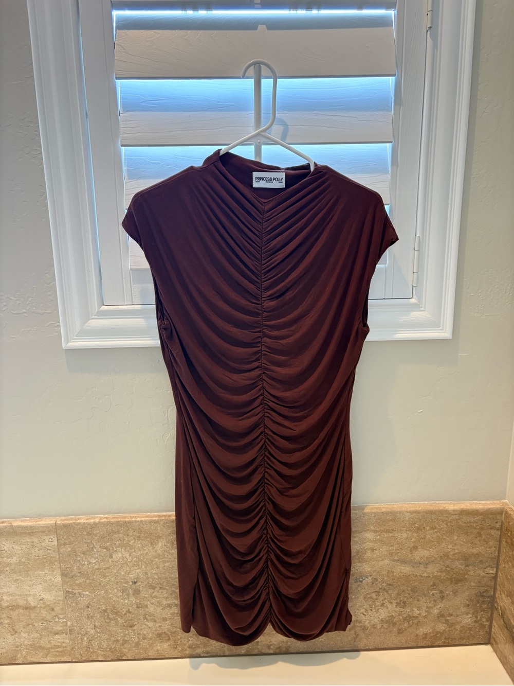 Princess Polly Arika Ruched Mini Dress Dark Brown - US 10 / Dark Brown